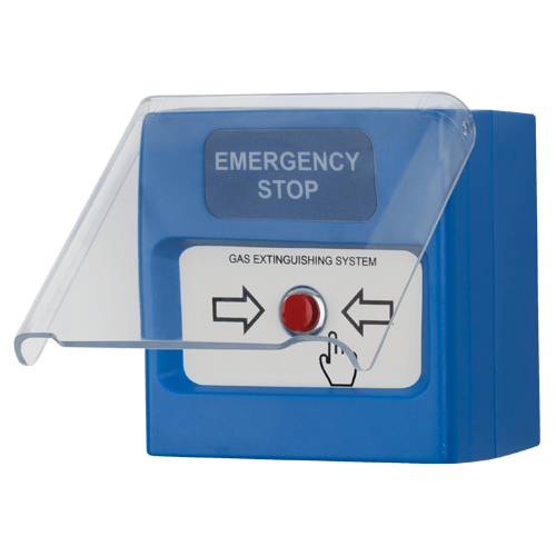 Buton manual oprire de urgenta/temporar, de interior, capac protectie, compatibil cu IVY - TELETEK SensoMAG-MHB50