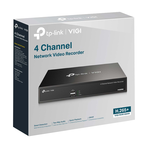 NVR 4K, 4 canale max. 8MP, Audio IN/OUT, 1 x SATA - TP-Link VIGI VIGINVR1004H