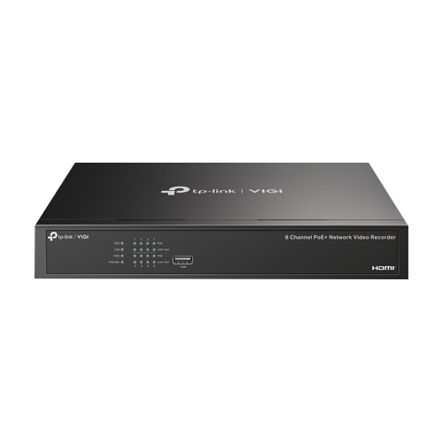 NVR 4K, 8 canale max. 8MP, 8 porturi PoE, Buget PoE 53W, Audio IN/OUT, 1 x SATA, 1U - TP-Link VIGI VIGINVR1008H-8P