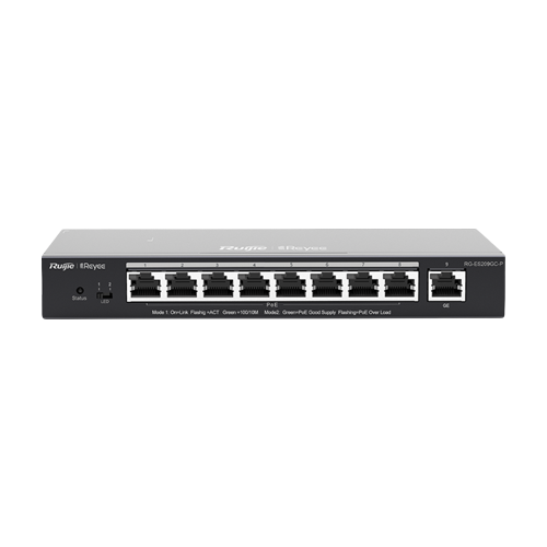 RG-ES209GC-P | Ruijie Networks | Switch 8 porturi PoE+ RJ45 Gigabit, 1 port uplink RJ45 Gigabit, L2 Cloud Management - Ruijie RG-ES209GC-P Switch 8 porturi PoE+ RJ45 Gigabit, 1 port uplink RJ45 Gigabit, L2 Cloud Management - Ruijie RG-ES209GC-P