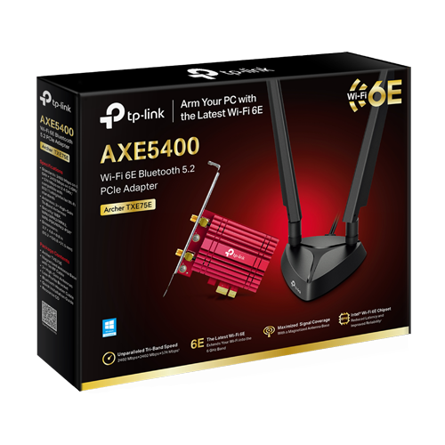 Adaptor PCI-E Bluetooth 5.3, Wi-Fi 6E, AXE5400 Tri-Band, 2 x Antene High-Gain - TP-Link ArcherTXE75E