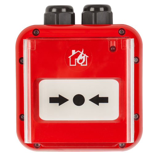 Buton de incendiu conventional de exterior, capac protectie, IP67, EN 54-11 - TELETEK SensoMAG-MCP50IP67
