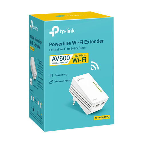TL-WPA4220 | TP-LINK | Powerline AV600, Wi-Fi 4, N600 2.4GHz, 2 x RJ45 10/100 Mbps - TP-Link TL-WPA4220 Powerline AV600, Wi-Fi 4, N600 2.4GHz, 2 x RJ45 10/100 Mbps - TP-Link TL-WPA4220