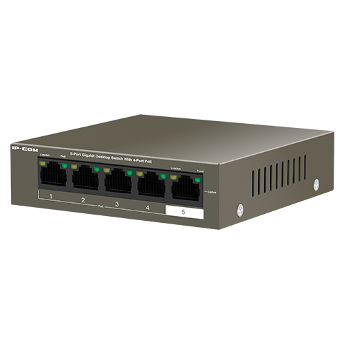 Switch 4 porturi Gigabit PoE, 1 port RJ45 Gigabit - IP-COM G1105P-4-63W