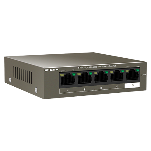 Switch 4 porturi Gigabit PoE, 1 port RJ45 Gigabit - IP-COM G1105P-4-63W