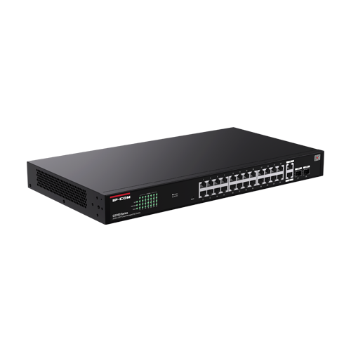 Switch 24 porturi PoE RJ45 Gigabit, 2 x RJ45 Gigabit, 2 x SFP Gigabit, Management, 1U - IP-COM G2228P-24-410W