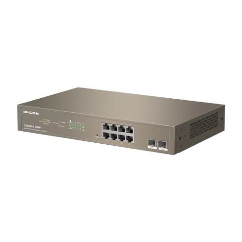 G3310P-8-150W | IP-COM | Switch 8 porturi PoE Gigabit, 2 porturi SFP Gigabit, Cloud Management - IP-COM G3310P-8-150W Switch 8 porturi PoE Gigabit, 2 porturi SFP Gigabit, Cloud Management - IP-COM G3310P-8-150W