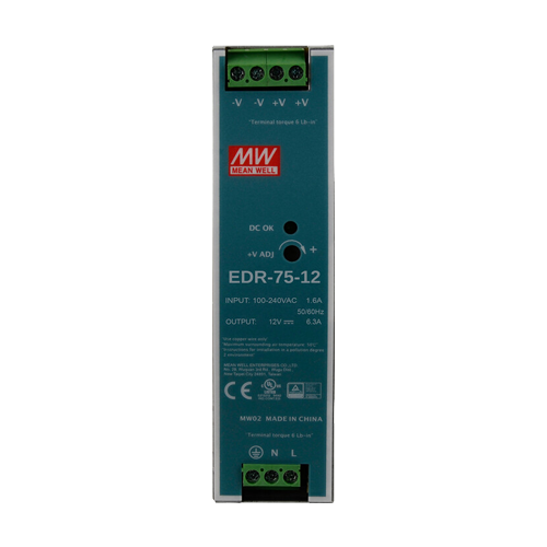Sursa de alimentare in comutatie, 12V / 6.3A, sina DIN - MEAN WELL EDR-75-12