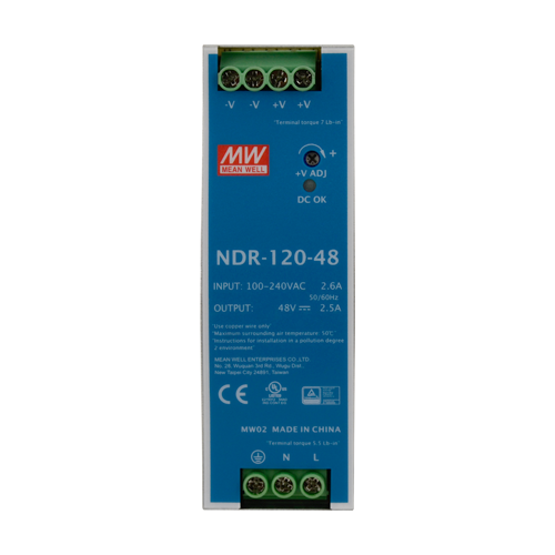 Sursa de alimentare in comutatie, 48V / 2.5A, sina DIN - MEAN WELL NDR-120-48