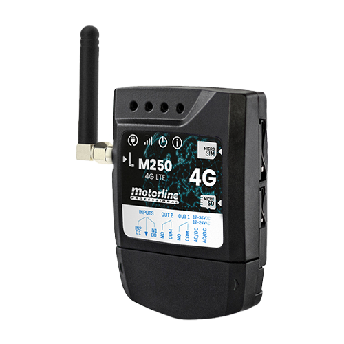 GSM-M250 | Motorline | Controller GSM 4G, Bluetooth, 2 relee, card SIM inclus MOTORLINE GSM-M250 Controller GSM 4G, Bluetooth, 2 relee, card SIM inclus MOTORLINE GSM-M250