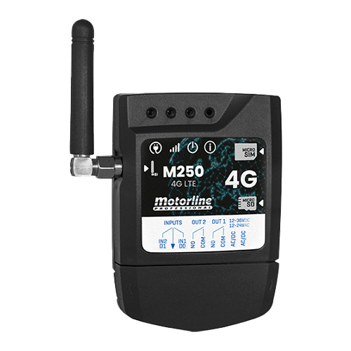 GSM-M250 | Motorline | Controller GSM 4G, Bluetooth, 2 relee, card SIM inclus MOTORLINE GSM-M250 Controller GSM 4G, Bluetooth, 2 relee, card SIM inclus MOTORLINE GSM-M250