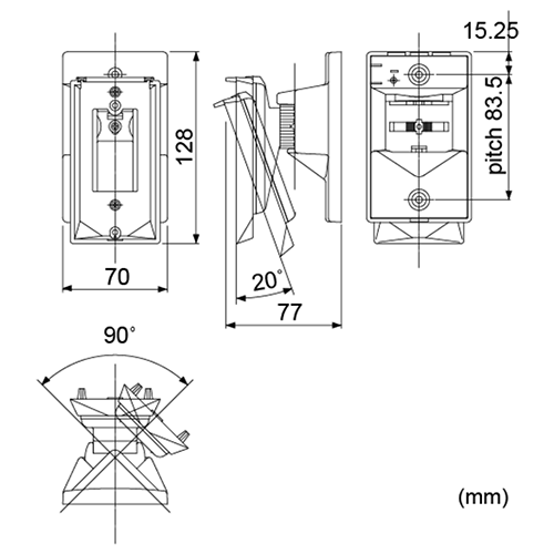 Suport de perete detector PIR (alb) - OPTEX CA-1W-W