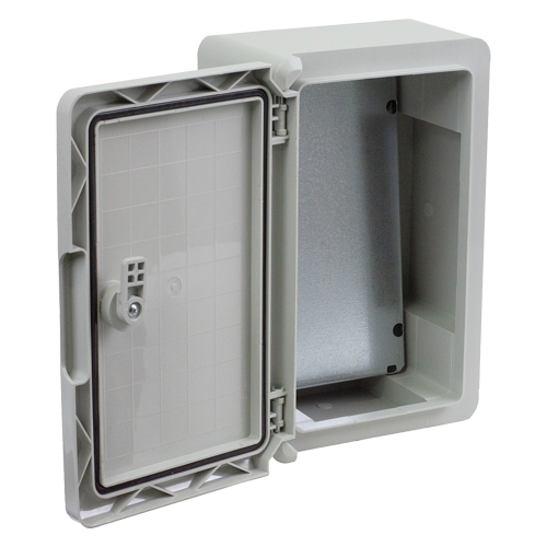 PP3001 | Plastim | Cutie distributie IP65 din ABS gri, usa mata, placa metalica, 200x300x130 mm PP3001 Cutie distributie IP65 din ABS gri, usa mata, placa metalica, 200x300x130 mm PP3001