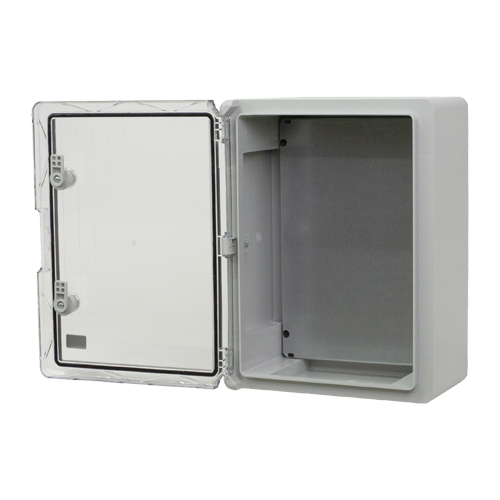 Cutie distributie IP65 din ABS gri, usa transparenta, placa metalica, 300x400x170 mm PP3014 – Plastim PP3014