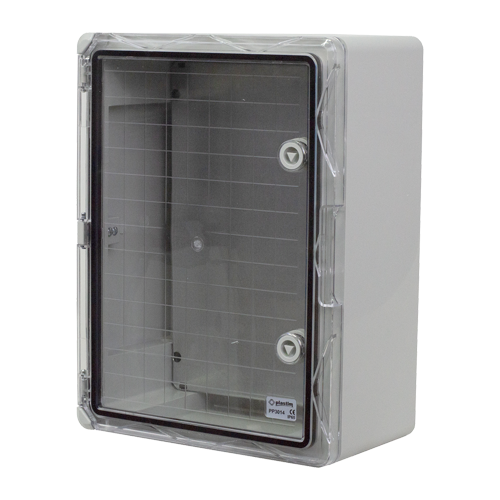PP3014 | Plastim | Cutie distributie IP65 din ABS gri, usa transparenta, placa metalica, 300x400x170 mm PP3014 Cutie distributie IP65 din ABS gri, usa transparenta, placa metalica, 300x400x170 mm PP3014