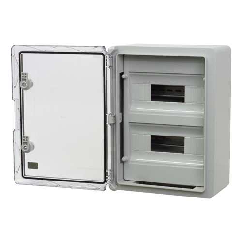 Cutie modulara IP65 din ABS gri, usa transparenta, 2 x 12 module, 300x400x170 mm PP3114 – Plastim PP3114