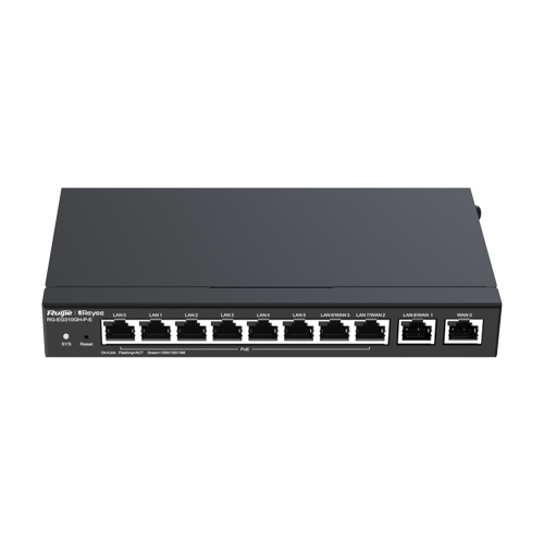 Router 8 x RJ45 1G PoE, 2 x RJ45 1G, Buget PoE 110W, Multi-WAN, Cloud Management - Ruijie RG-EG310GH-P-E – Ruijie Networks RG-EG310GH-P-E