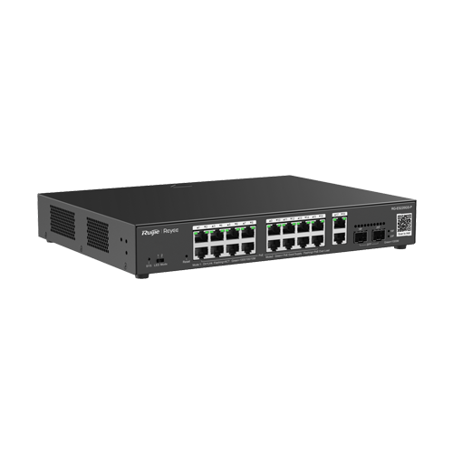 Switch 16 porturi PoE+, 2 porturi GE, 2 porturi SFP, Gigabit, Cloud Management - Ruijie RG-ES220GS-P