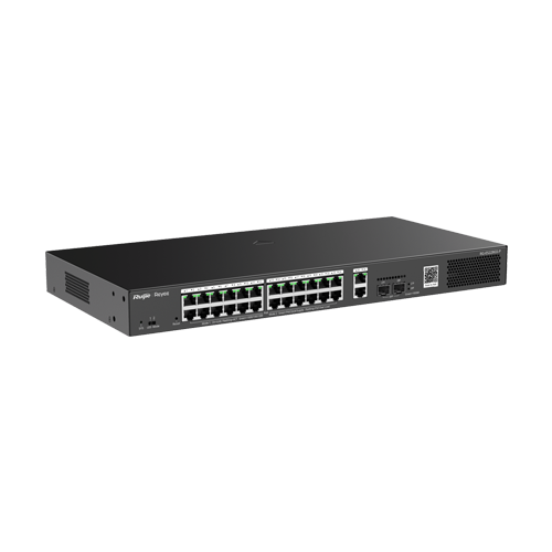 Switch 24 porturi PoE, 2 porturi GE, 2 porturi SFP, Gigabit, Cloud Management - Ruijie RG-ES228GS-P