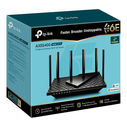 TP-LINK ArcherAXE75 – Router Wireless TP-Link Archer AXE75 AX5400 Wi-Fi 6E Tri-Band Gigabit Tehnologie OneMesh⢠ArcherAXE75 Router Wireless TP-Link Archer AXE75 AX5400 Wi-Fi 6E Tri-Band Gigabit Tehnologie OneMesh⢠ArcherAXE75 – TP-LINK ArcherAXE75