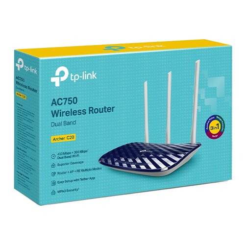 Router wireless AC750 TP-Link Archer C20, Dual Band ArcherC20 – TP-LINK ArcherC20