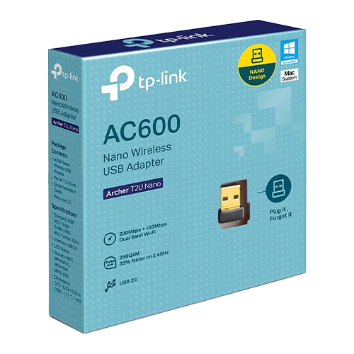 Adaptor wireless TP-Link Archer T2U Nano, AC600, Dual-Band, Nano ArcherT2UNano – TP-LINK ArcherT2UNano