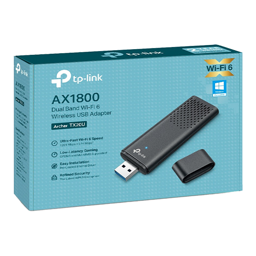 Adaptor USB wireless TP-LINK ARCHER TX20U WiFi 6 AX1800 cu 2 antene - TP-LINK ArcherTX20U – TP-LINK ArcherTX20U