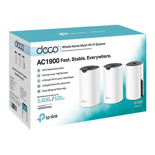 DecoS7(3-pack) | TP-LINK | Sistem Mesh Wi-Fi TP-Link Deco S7(pachet de 3), AC1900, Dual-Band, 3x3 MU-MIMO DecoS7(3-pack) Sistem Mesh Wi-Fi TP-Link Deco S7(pachet de 3), AC1900, Dual-Band, 3x3 MU-MIMO DecoS7(3-pack)