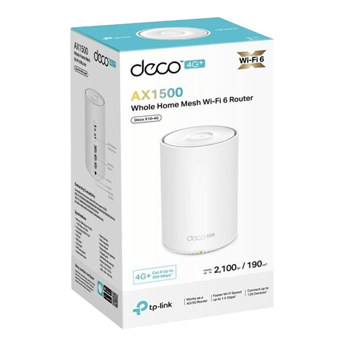 Router Wireless TP-Link Deco X10-4G 4G+ AX1500, Dual Band, 300Mbps DecoX10-4G(1-pack)