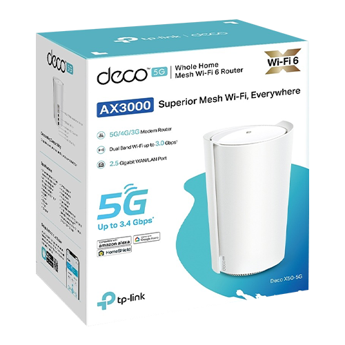 DecoX50-5G(1-pack) | TP-LINK | TP-Link AX3000 Smart Mesh WiFi Deco X50-5G (pachet de 1), Dual-Band, Wi-Fi 6 , Gigabit, AX3000 DecoX50-5G(1-pack) TP-Link AX3000 Smart Mesh WiFi Deco X50-5G (pachet de 1), Dual-Band, Wi-Fi 6 , Gigabit, AX3000 DecoX50-5G(1-pack)