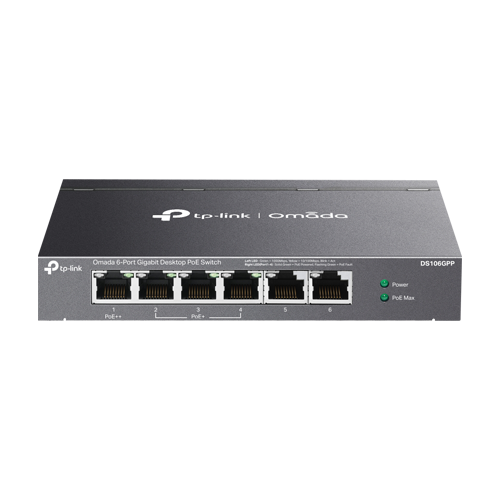 TP-LINK DS106GPP – Switch 3 x RJ45 1G PoE+, 1 x RJ45 1G PoE++, 2 x RJ45 1G, Buget PoE 64W, Unanaged - TP-Link Omada DS106GPP Switch 3 x RJ45 1G PoE+, 1 x RJ45 1G PoE++, 2 x RJ45 1G, Buget PoE 64W, Unanaged - TP-Link Omada DS106GPP – TP-LINK DS106GPP