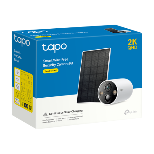 Camera IP Smart Wi-Fi, 4MP, Panou Solar, Baterie reincarcabila, Audio bidirectional - TP-Link Tapo TapoC425KIT – TP-LINK TapoC425KIT