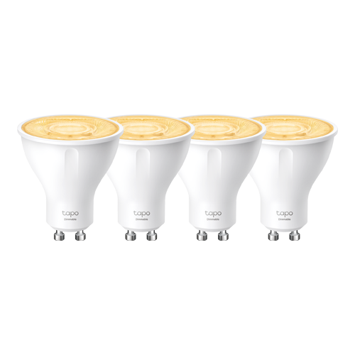 TapoL610(4-pack) | TP-LINK | Set 4 becuri smart Wi-Fi, lumina calda 2700K ajustabila, 350 lm, GU10 - TP-Link Tapo TapoL610(4-pack) Set 4 becuri smart Wi-Fi, lumina calda 2700K ajustabila, 350 lm, GU10 - TP-Link Tapo TapoL610(4-pack)