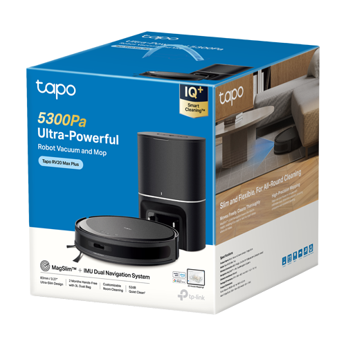 Aspirator robot RV20 Max Plus, Spalare umeda, Golire automata, 5300Pa, MagSlim & IMU - TP-Link Tapo TapoRV20MaxPlus – TP-LINK TapoRV20MaxPlus