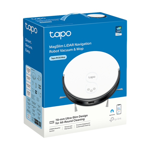 Aspirator robot RV20 Mop, Spalare umeda, 2700Pa, MagSlim LiDAR & Gyro - TP-Link Tapo TapoRV20Mop