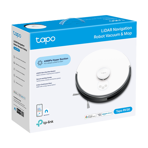 Aspirator robot RV30, Spalare umeda, 4200Pa, LiDAR & Gyro - TP-Link Tapo TapoRV30