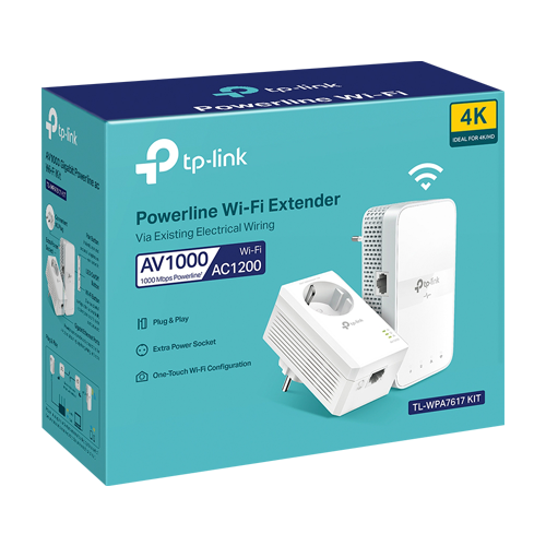 Kit Powerline AV1000, Wi-Fi 5, AC1200 Dual-Band, 1 x RJ45 Gigabit - TP-Link TL-WPA7617KIT – TP-LINK TL-WPA7617KIT