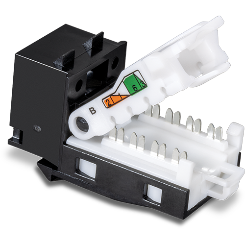 Mufa RJ-45 UTP Cat.6 tool-less, neagra - TRENDnet TC-K25C6BK