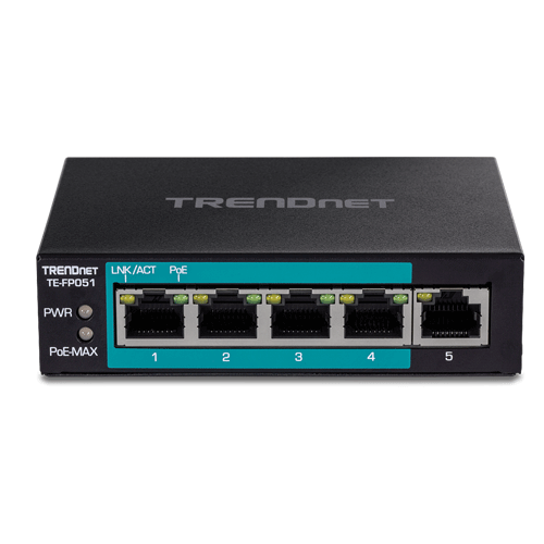 Switch 4 porturi Fast Ethernet Long Range 250m PoE+ 60W, 1 port Fast Ethernet - TRENDnet TE-FP051 – TRENDnet TE-FP051
