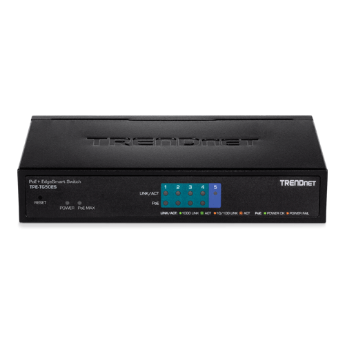 Switch 5 porturi - 4 Gigabit PoE+ 31W, 1 x Gigabit - TRENDnet TPE-TG50ES – TRENDnet TPE-TG50ES