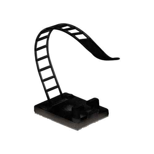 Suport plastic ajustabil pentru prindere cabluri, NEGRU, 25x18 mm, autoadeziv, 100 buc TAA-1-B – TSY Cable TAA-1-B