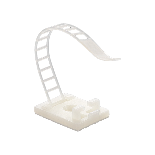 Suport plastic ajustabil pentru prindere cabluri, ALB, 25x18 mm, autoadeziv, 100 buc TAA-1-W – TSY Cable TAA-1-W