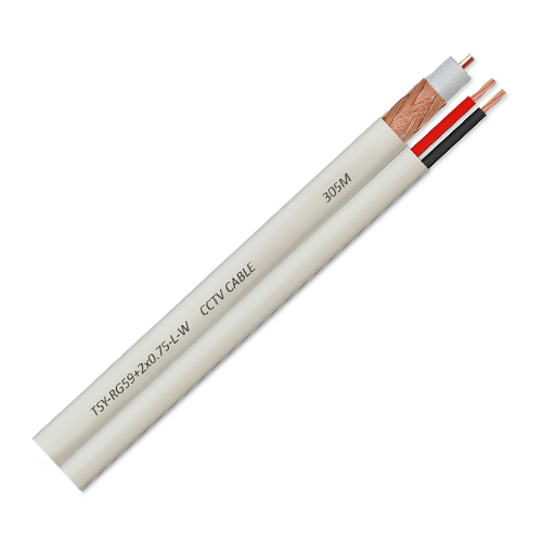 TSY-RG59+2X0.75-L-W | TSY Cable | Cablu coaxial RG59 + alimentare 2x0.75, 100m, alb TSY-RG59+2X0.75-L-W Cablu coaxial RG59 + alimentare 2x0.75, 100m, alb TSY-RG59+2X0.75-L-W