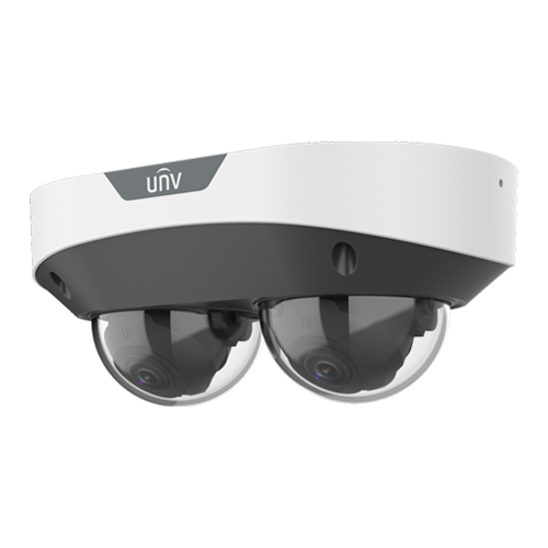Dual Chanal - Camera IP, 2 x 4MP, lentila 2.8mm, IR 30m, Mic., Alarma, PoE, IK10 - UNV IPC3224SS-ADF28K-I1
