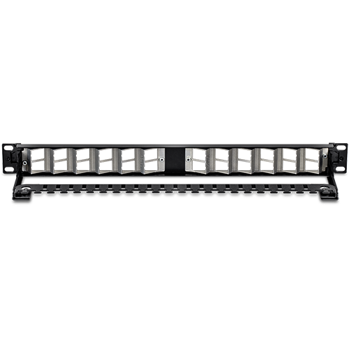 Patch Panel ecranat 24 porturi blank keystone inclinate 1U - TRENDnet TC-KP24SA – TRENDnet TC-KP24SA