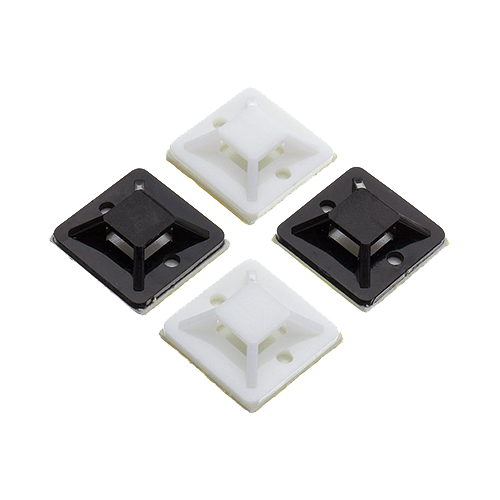Suport plastic prindere coliere, ALB, 19x19 mm, autoadeziv, 100 buc TAD-1-W – TSY Cable TAD-1-W