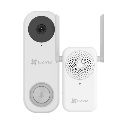 Kit sonerie video EZVIZ, conexiune Wi-Fi, rezolutie 3k,  acumulator 5200mAh, PIR detectie miscare, unghi vizualizare ultra-larg, slot SDcard CS-DB2-Pro-3K – EZVIZ CS-DB2-Pro-3K