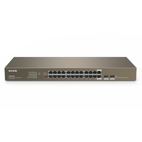 Switch 24 porturi Gigabit, 2 porturi SFP Gigabit - TENDA TND-TEG1024F – TENDA TND-TEG1024F