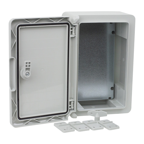 Cutie distributie IP65 din ABS gri, usa mata, placa metalica, 200x300x130 mm PP3001 – Plastim PP3001