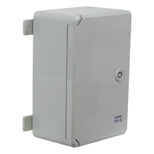 Cutie distributie IP65 din ABS gri, usa mata, placa metalica, 200x300x130 mm PP3001 – Plastim PP3001